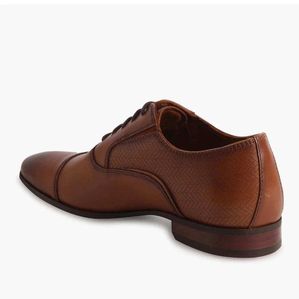 ALDO NEW Men's Albeck Classic Cognac Leather Men's Oxford Shoes, Men’s Size 9.5